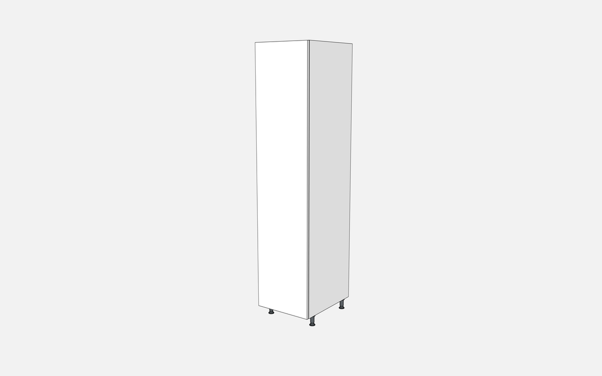 Left-Hinged Closet Cabinet with Two Fixed Shelves & Four Trays