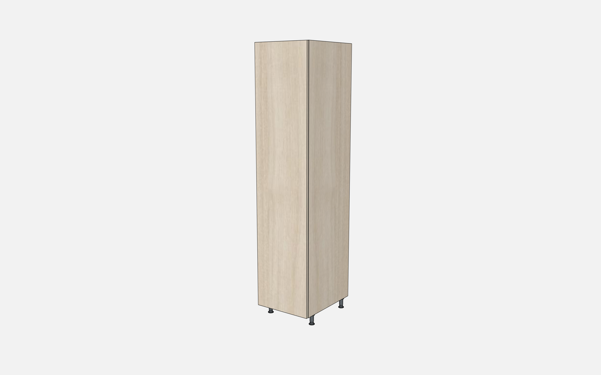 Left-Hinged Closet Cabinet with Two Fixed Shelves