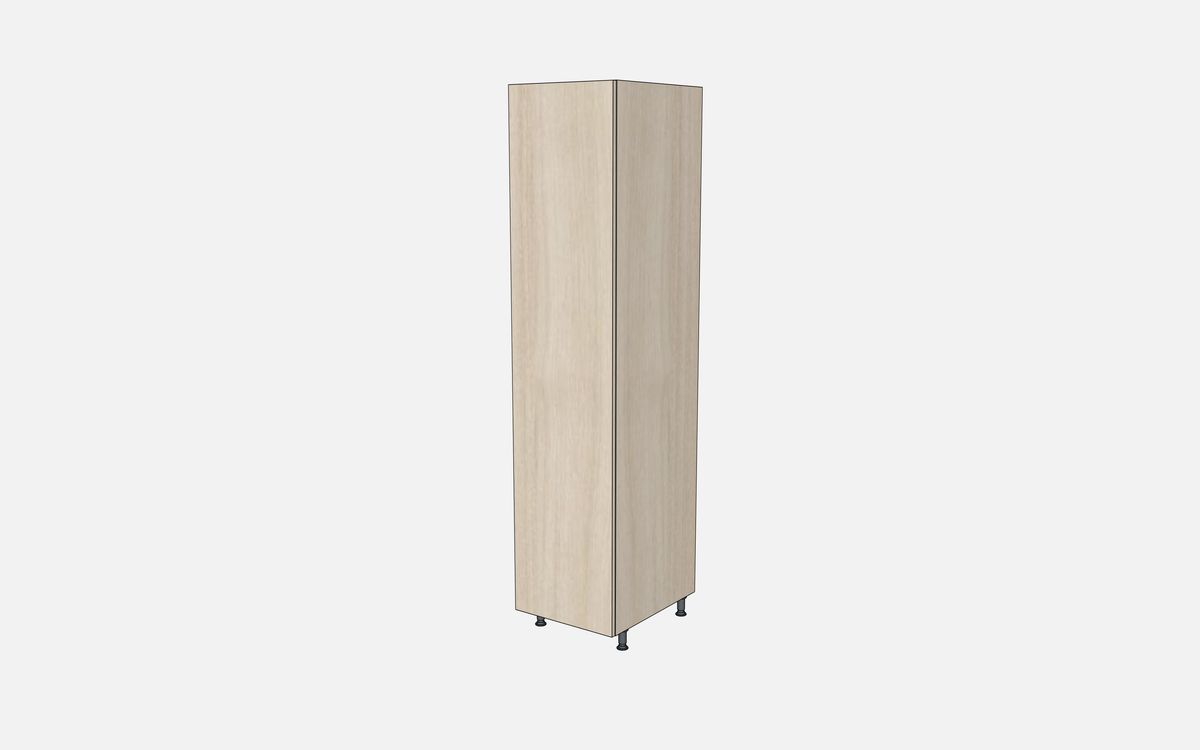 Left-Hinged Closet Cabinet with Two Fixed Shelves
