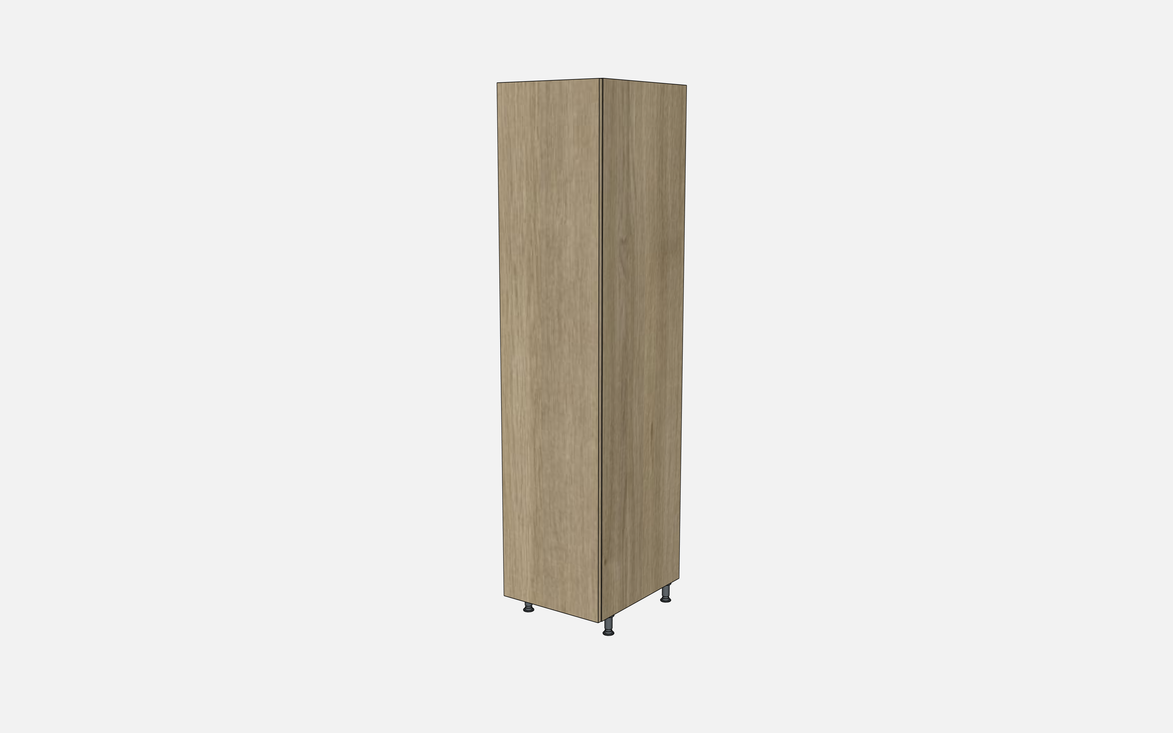 Left-Hinged Closet Cabinet with Two Fixed Shelves