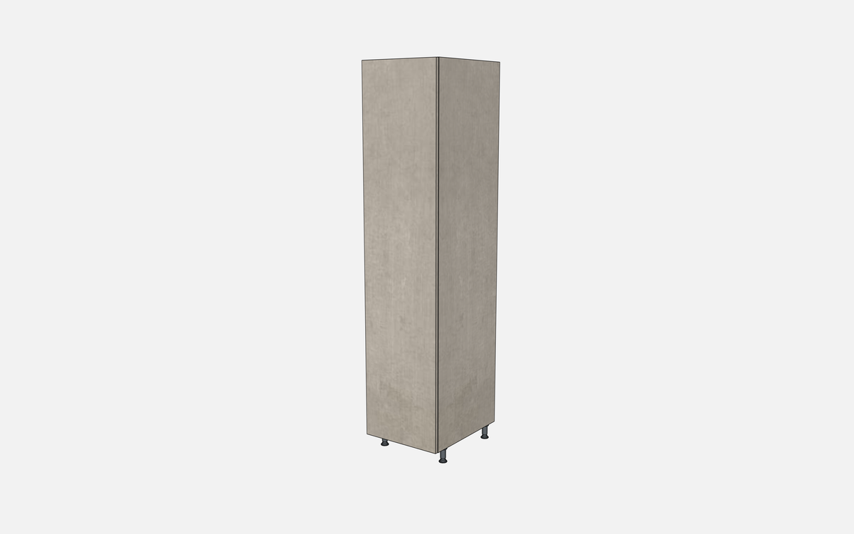 Left-Hinged Closet Cabinet with Two Fixed Shelves