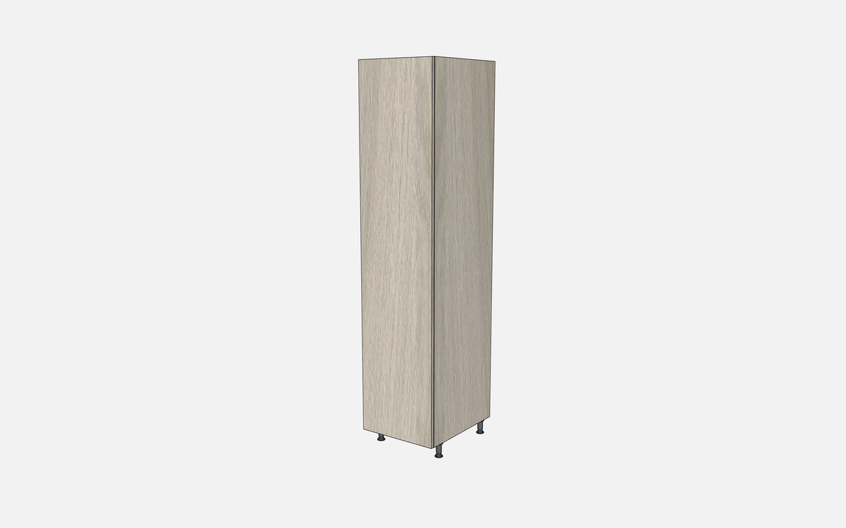 Left-Hinged Closet Cabinet with One Fixed Shelf & One Adjustable Shelf