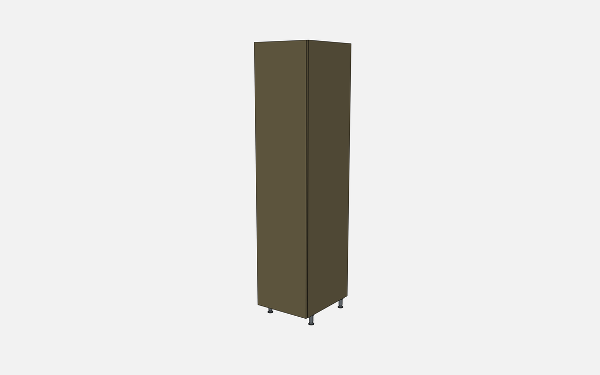 Left-Hinged Closet Cabinet with One Fixed Shelf & One Adjustable Shelf