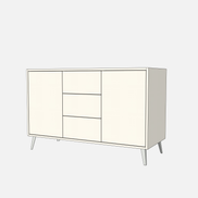 Double Door Vanity Base with Three Drawers - Under Mount Sink