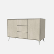 Double Door Vanity Base with Three Drawers - Under Mount Sink