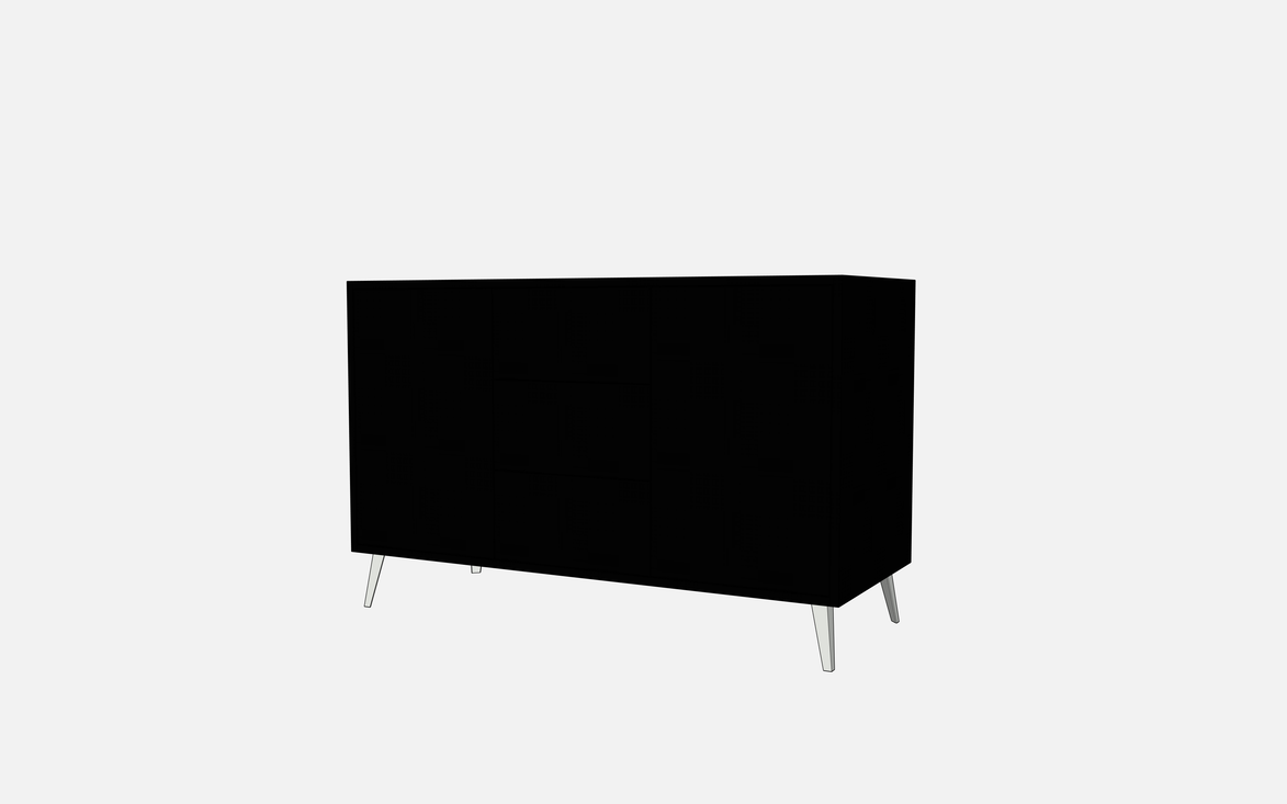 Double Door Vanity Base with Three Drawers - Under Mount Sink