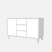 Double Door Vanity Base with Three Drawers - Under Mount Sink