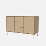 Double Door Vanity Base with Three Drawers - Under Mount Sink