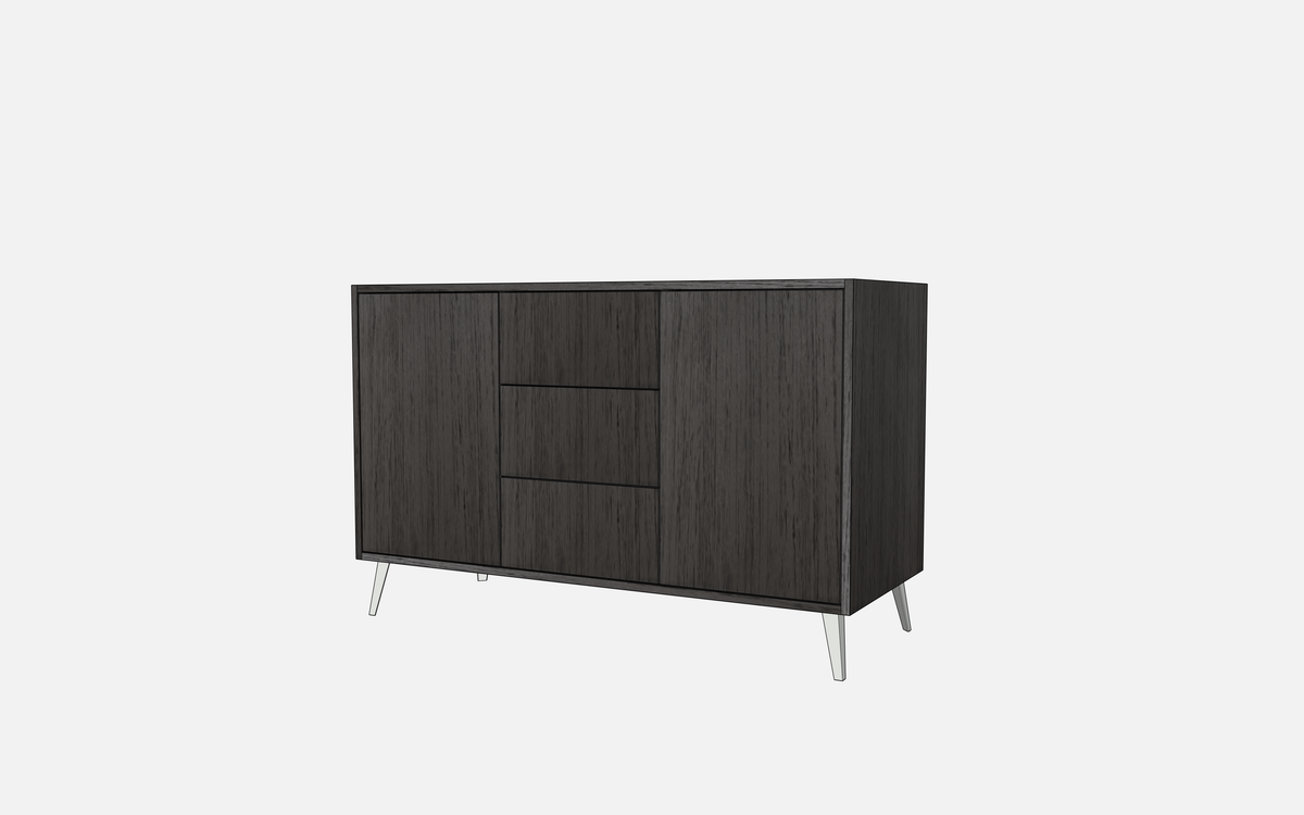 Double Door Vanity Base with Three Drawers - Under Mount Sink