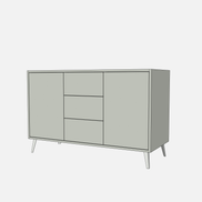 Double Door Vanity Base with Three Drawers - Under Mount Sink