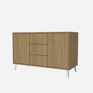Double Door Vanity Base with Three Drawers - Under Mount Sink