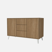 Double Door Vanity Base with Three Drawers - Under Mount Sink