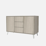 Double Door Vanity Base with Three Drawers - Under Mount Sink