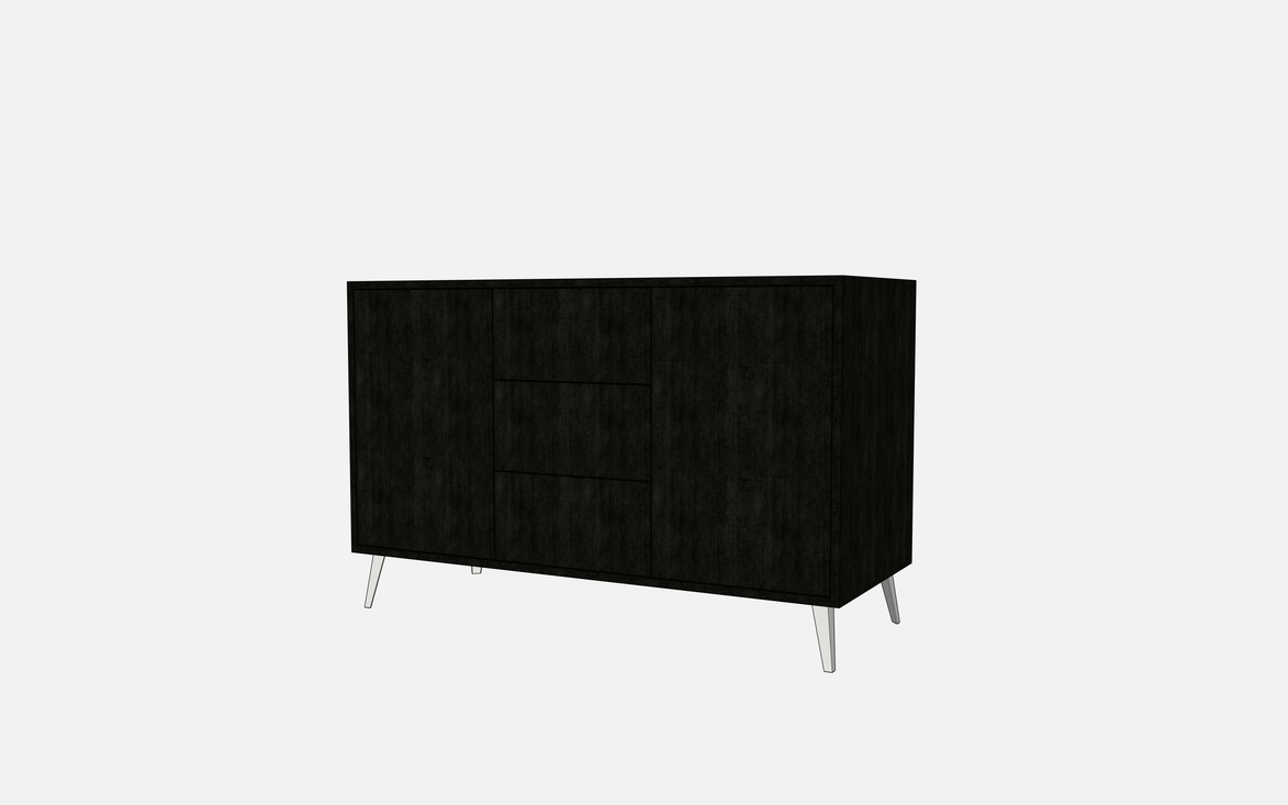 Double Door Vanity Base with Three Drawers - Under Mount Sink