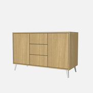 Double Door Vanity Base with Three Drawers - Under Mount Sink