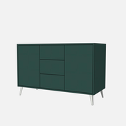 Double Door Vanity Base with Three Drawers - Under Mount Sink