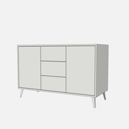 Double Door Vanity Base with Three Drawers - Under Mount Sink