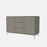 Double Door Vanity Base with Three Drawers - Under Mount Sink