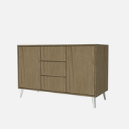 Double Door Vanity Base with Three Drawers - Under Mount Sink