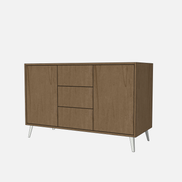 Double Door Vanity Base with Three Drawers - Under Mount Sink