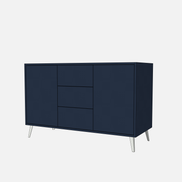 Double Door Vanity Base with Three Drawers - Under Mount Sink