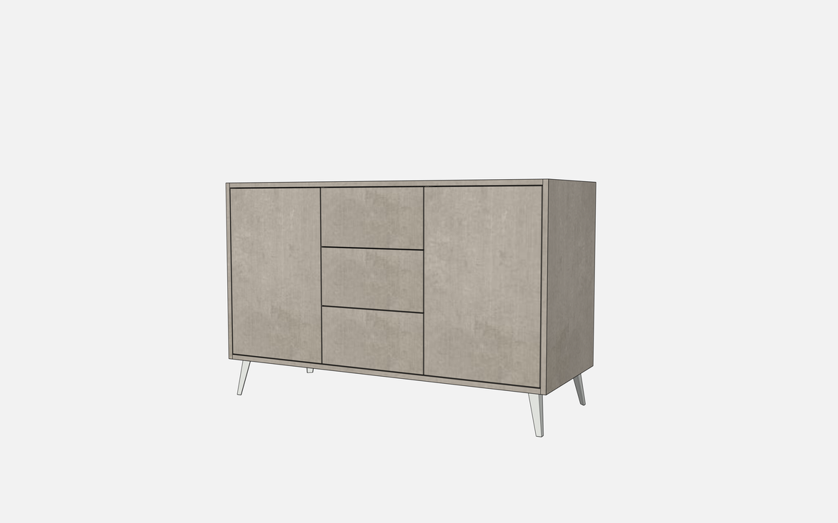 Double Door Vanity Base with Three Drawers - Under Mount Sink