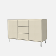 Double Door Vanity Base with Three Drawers - Under Mount Sink