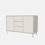 Double Door Vanity Base with Three Drawers - Under Mount Sink