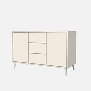 Double Door Vanity Base with Three Drawers - Under Mount Sink
