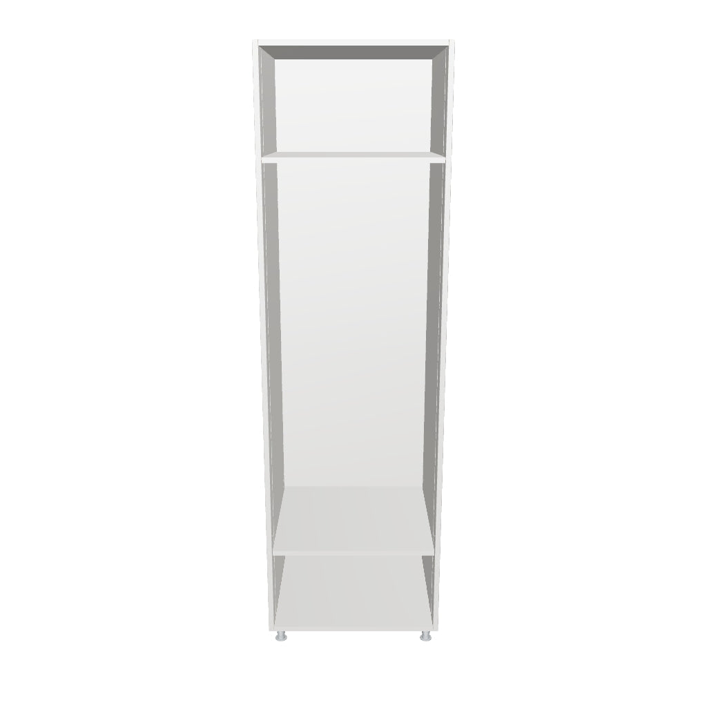 Open Closet Cabinet with One Fixed Shelf and One Adjustable Shelf
